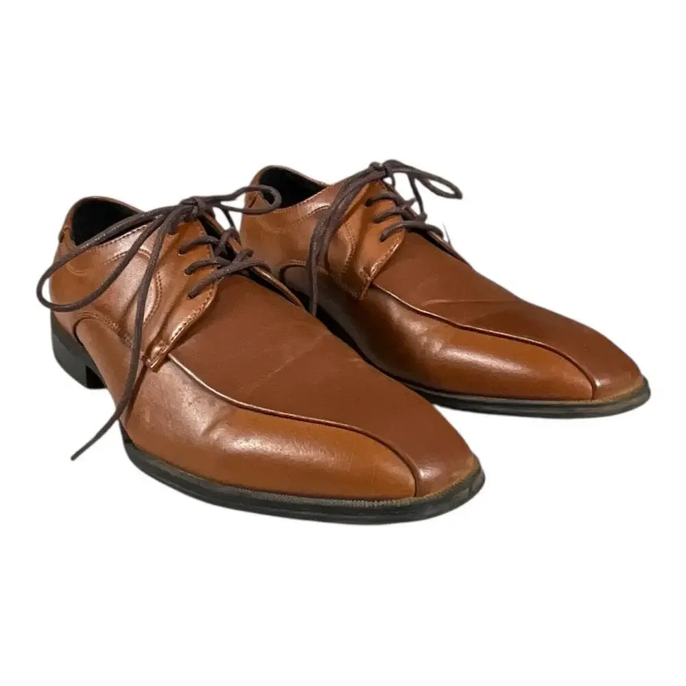 ALFANI Tan Sethtan Dress Shoes Mens Size 8 Work Wear Wedding Formal Used Once